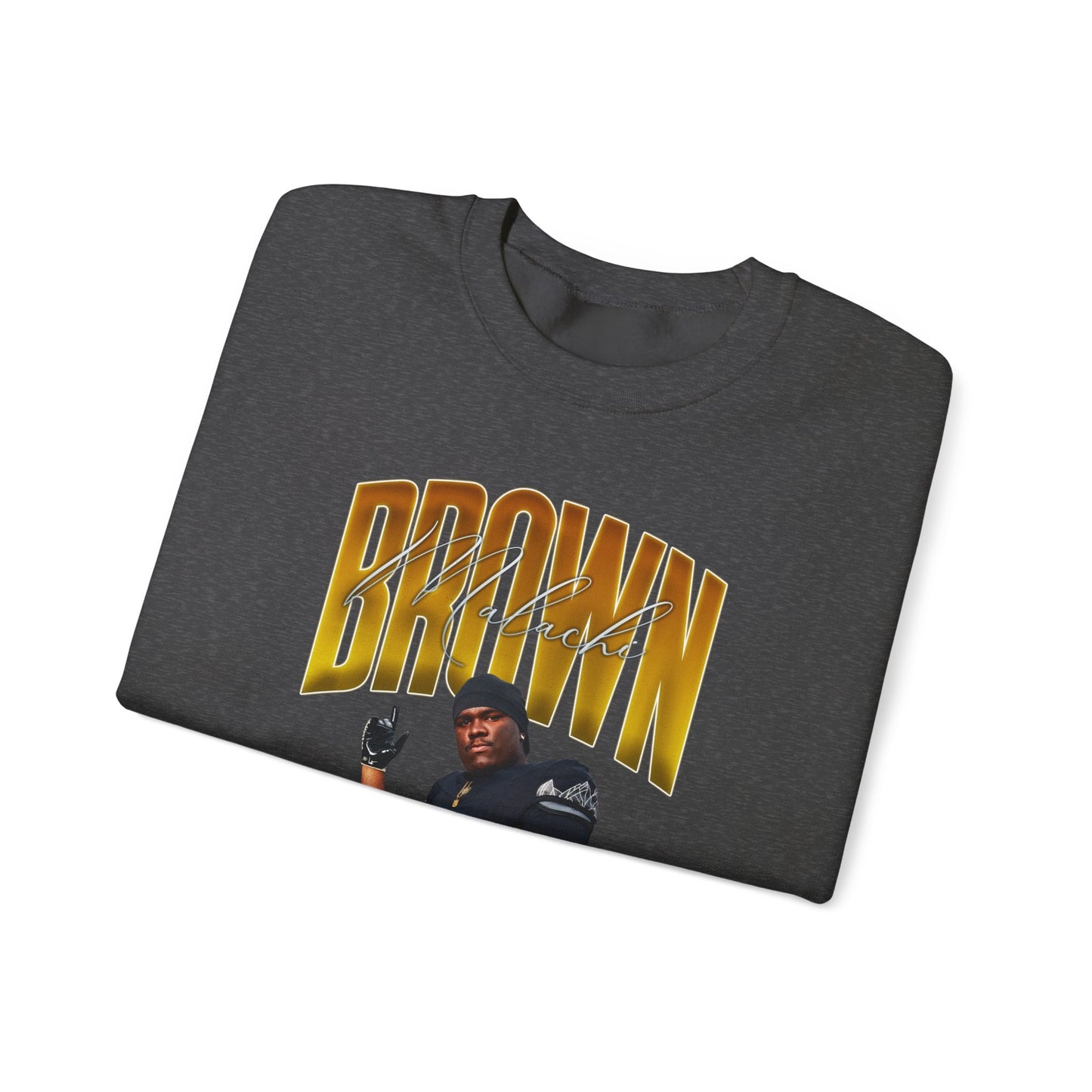 Malachi Brown Curved Combo Crewneck Sweatshirt