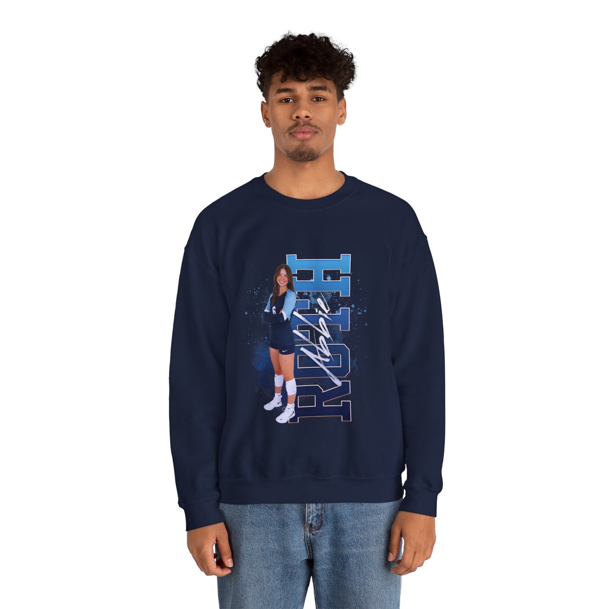 Abbie Roth Vertical Name Crewneck Sweatshirt