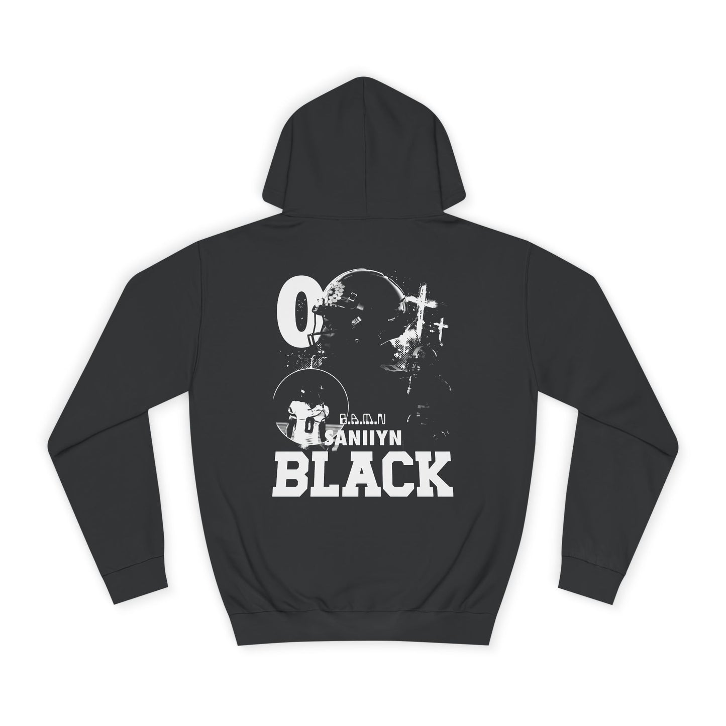 Saniiyn Black Vintage Blackout Premium Hoodie