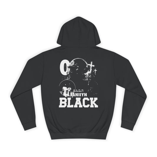 Saniiyn Black Vintage Blackout Premium Hoodie