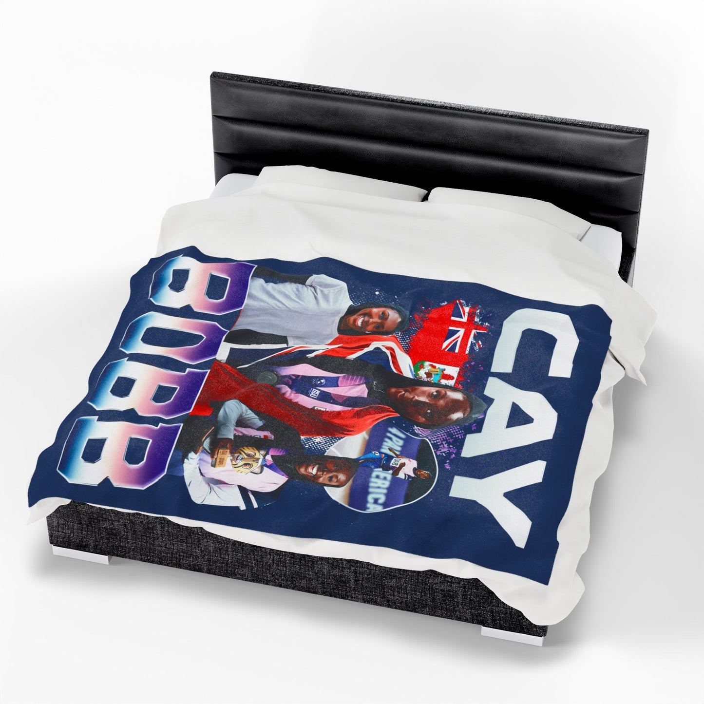 Cay Bobb Colored & White Combo 60"-80" Plush Blanket