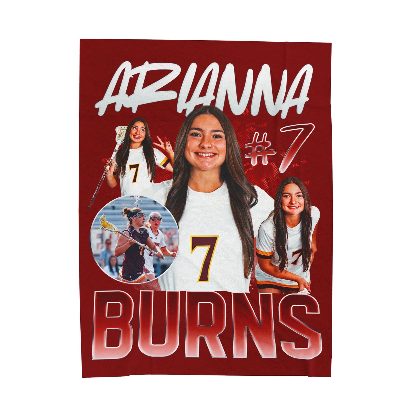 Arianna Burns White & Colored Combo 60"-80" Plush Blanket