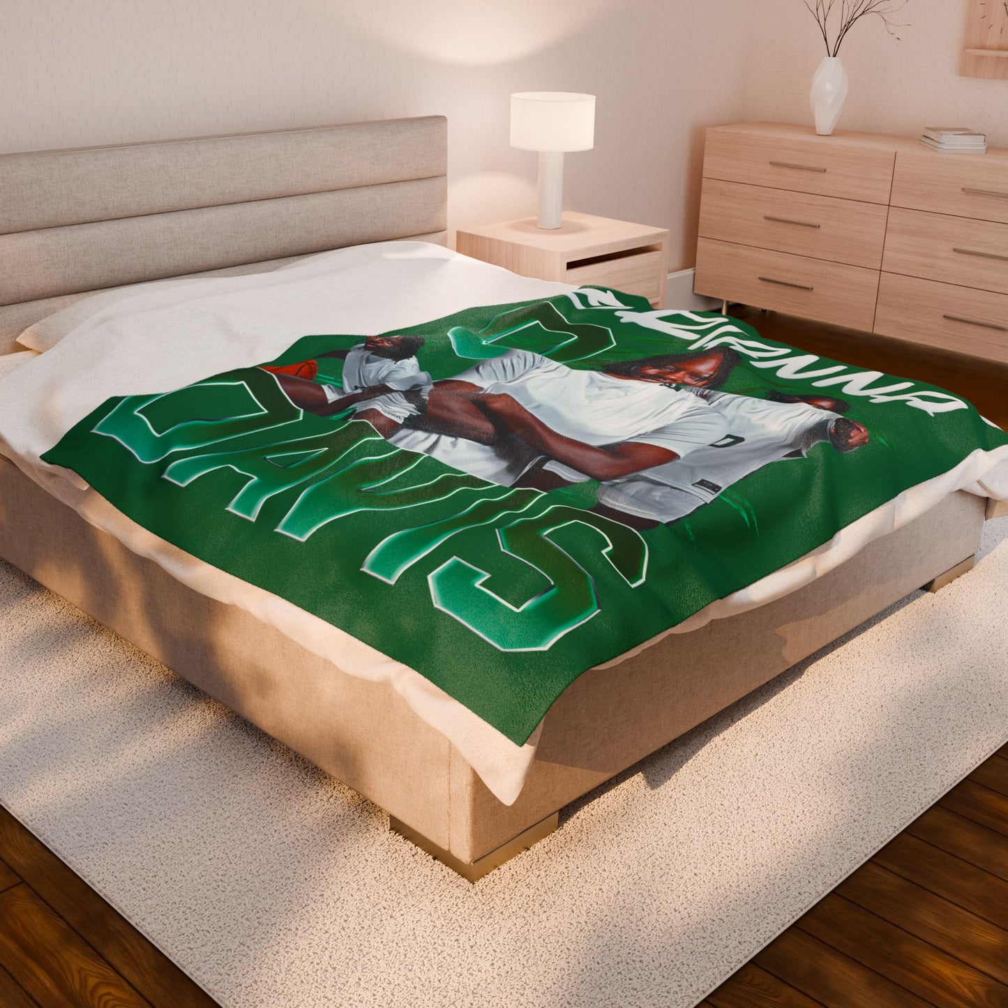 Brianna Davis White & Colored Combo 60"-80" Plush Blanket