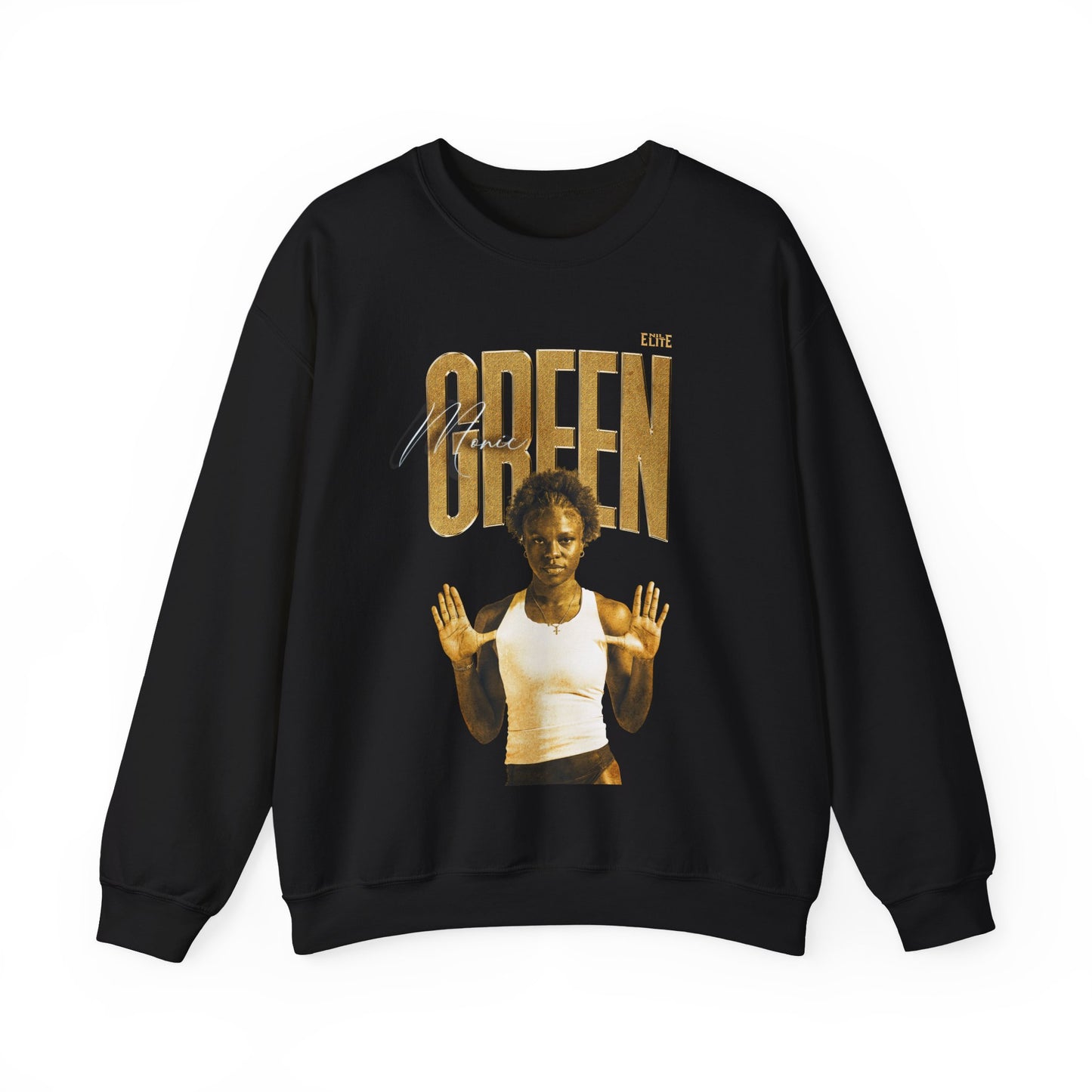 Monic Green Faded Glory Crewneck Sweatshirt