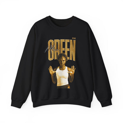 Monic Green Faded Glory Crewneck Sweatshirt