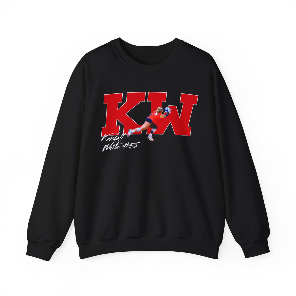 Kendall White Big Initials Crewneck Sweatshirt