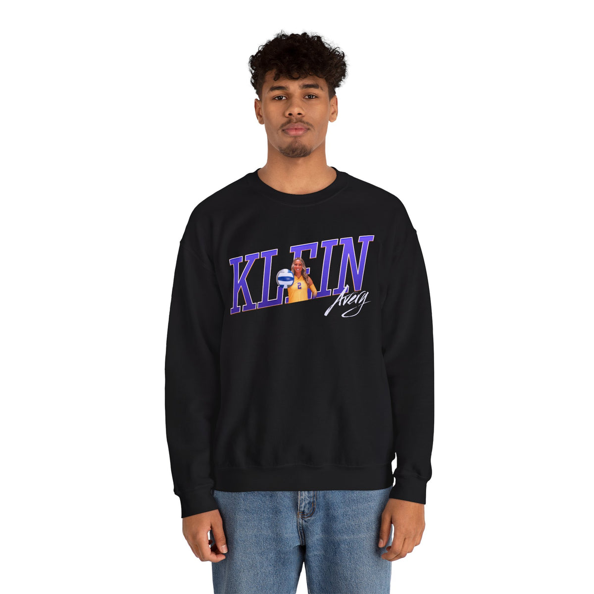Avery Klein Cursive Combo Crewneck Sweatshirt