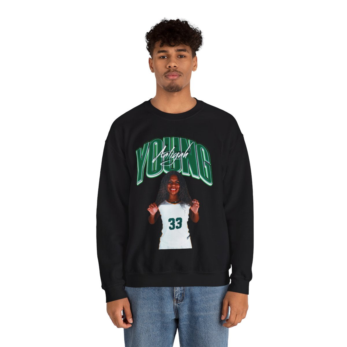 Aaliyah Young Curved Combo Colored Crewneck Sweatshirt